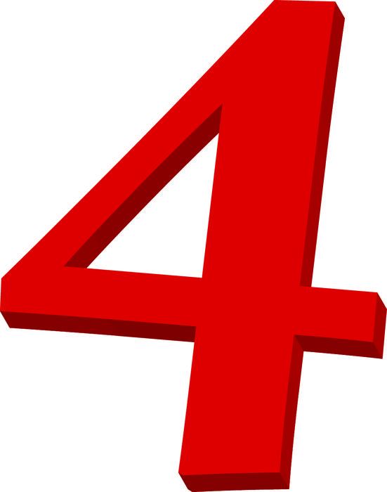 <p>Illustrated number 4 in red colours. <br />
For use in presentations with other numbers for highlighting keypoints and facts.</p>
<p>See the full set of 12 on my profile page on this site.</p>