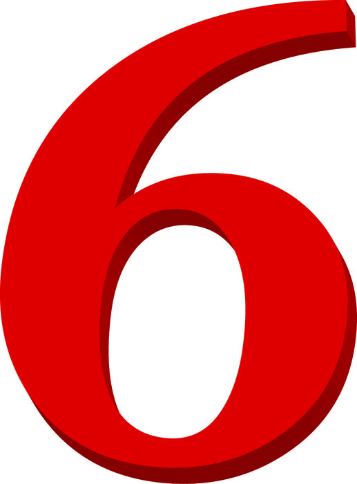 <p>Illustrated number&nbsp;6 in red colours. <br />
For use in presentations with other numbers for highlighting keypoints and facts.</p>
<p>See the full set of 12 on my profile page on this site.</p>