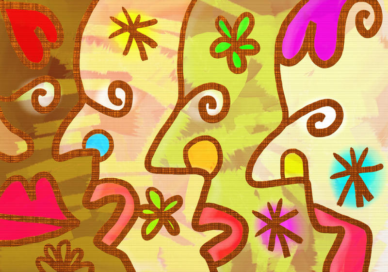 <p>Digitally painted abstract faces.</p>
