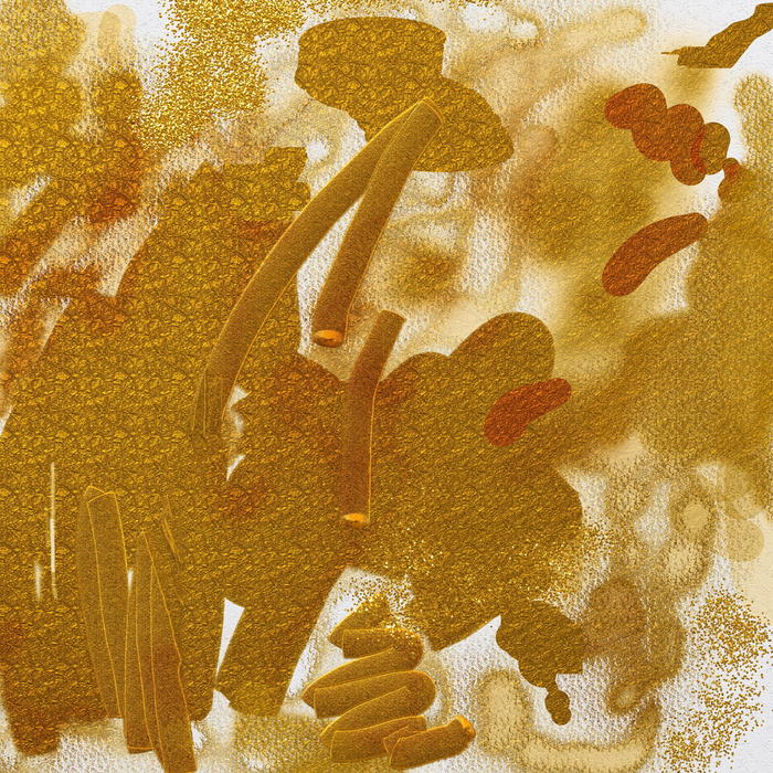 <p>Abstract gold scribbles texture.</p>
