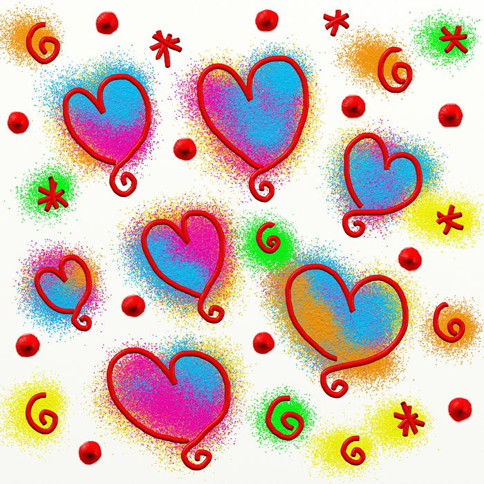 <p>Digital heart doodles.</p>
