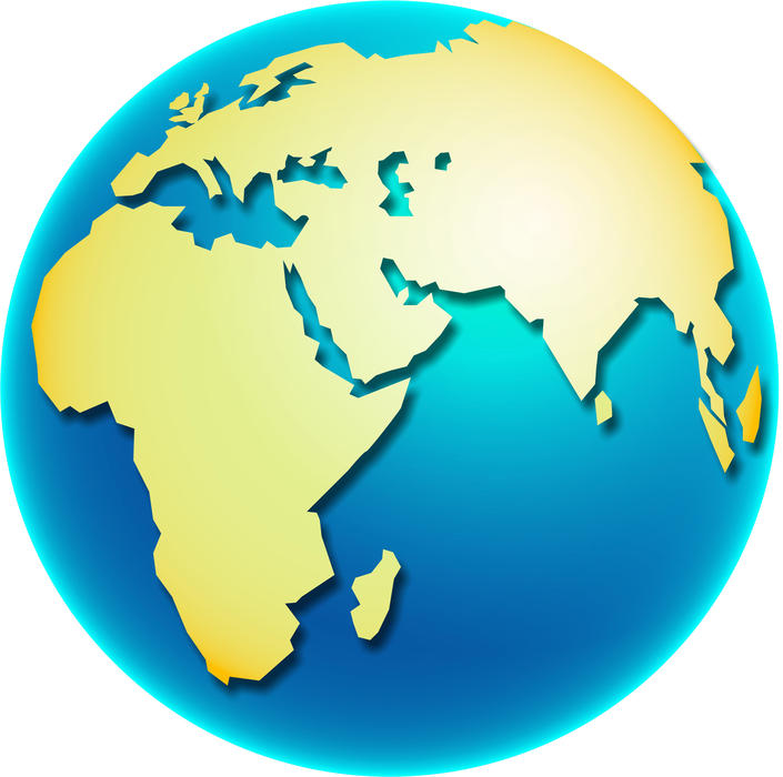 <p>Globe with map of Africa clip art illustration.</p>
