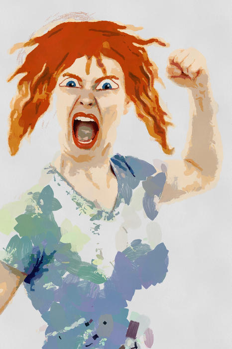 <p>A very angry woman clip art illustration.</p>
