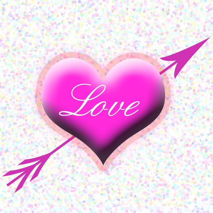 <p>Pink love heart clip art illustration.</p>
