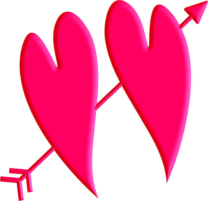 <p>Pink love hearts clip art illustration.</p>
