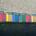 7955   Colourful beach huts and Whitby sands