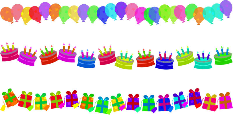 <p>Birthday border party edges clip art illustration.</p>
