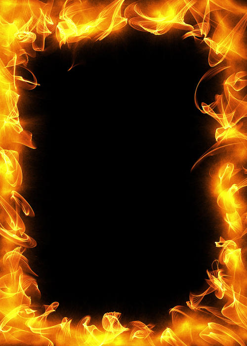 <p>Flaming fire page border clip art illustration.</p>
