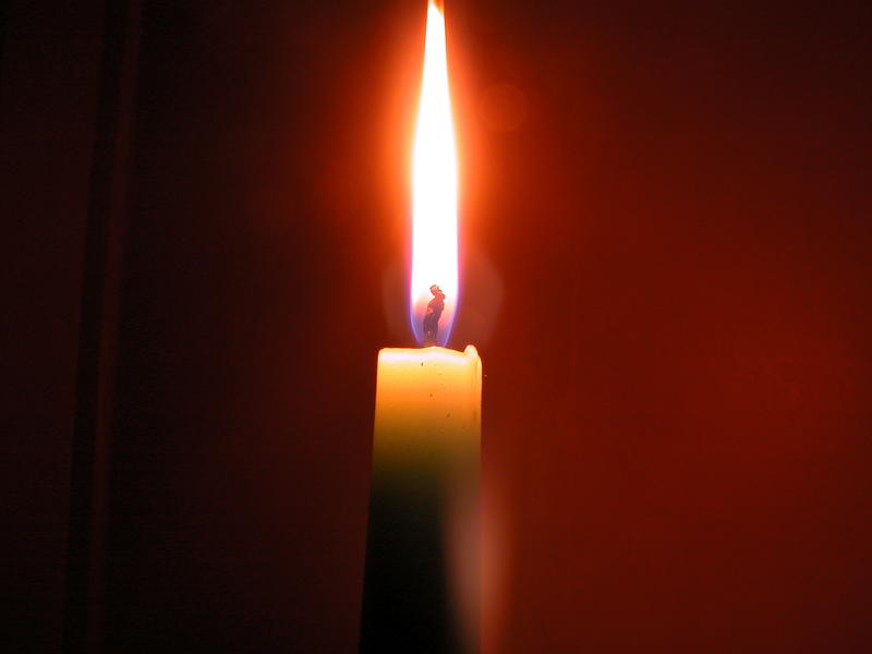 <p>Lit candle flame</p>