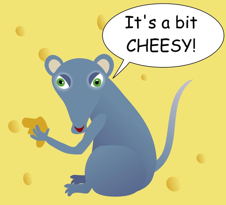 <p>Cartoon cheesy mouse.</p>
