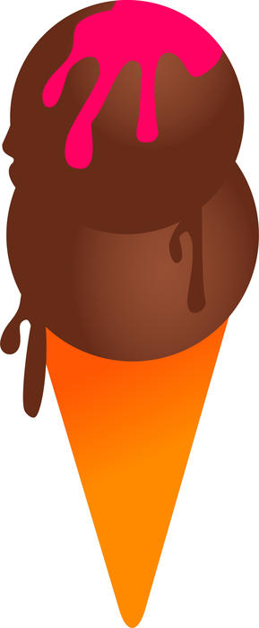 <p>Chocolate flavoured ice cream cone clip art illustration.</p>
