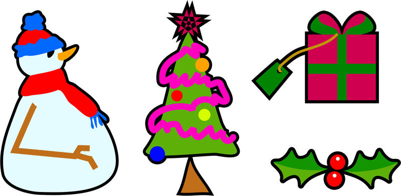 <p>Christmas icons clip art illustration.</p>
