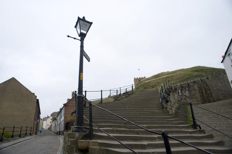 199 Church steps in Whitby leading from the town up Tate Hill to St Marys church