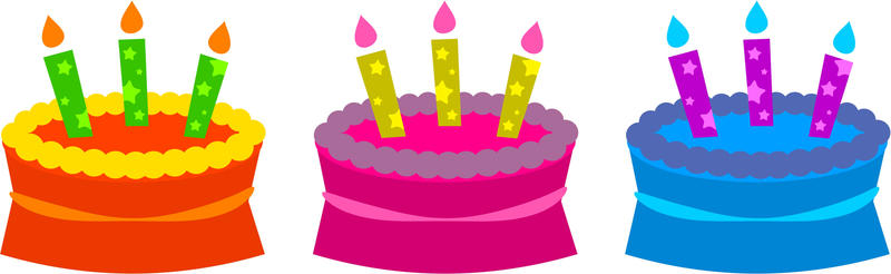 <p>Birthday party cakes clip art illustration.</p>