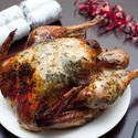 8642   Appetizing crispy brown roast Christmas turkey