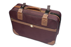 10681   Retro suitcase with leather attachments