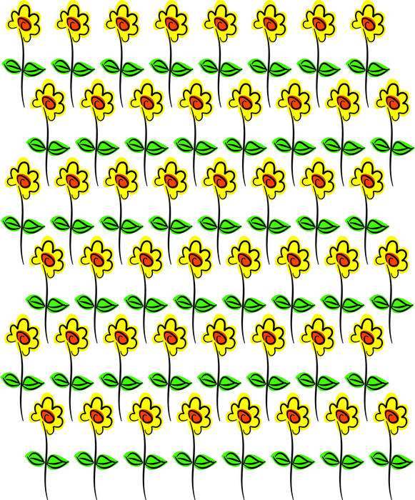 <p>Daisy repeat pattern clip art illustration.</p>