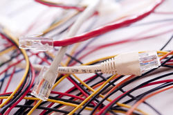 11100   Close up Computer Network Cables on the Table
