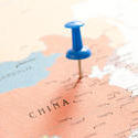 stock image 10683   Close up Blue Pin on the Map of China