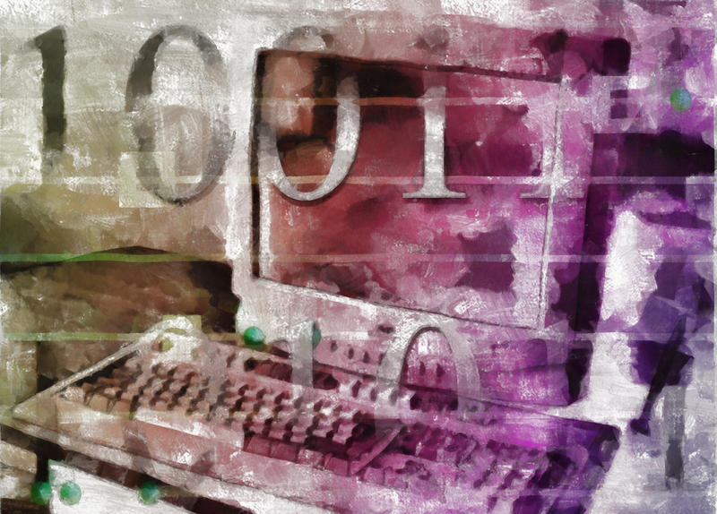 <p>Digital grunge computer illustration.</p>