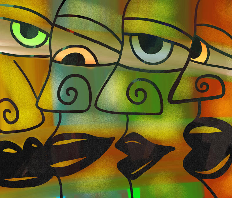 <p>Group of abstract diverse people faces.</p>
