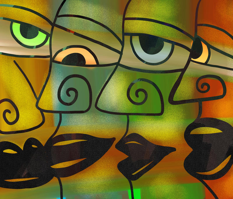 <p>Group of abstract diverse people faces.</p>