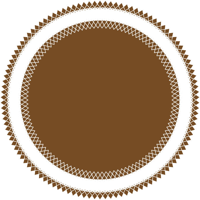 <p>Brown doily border clip art illustration.</p>