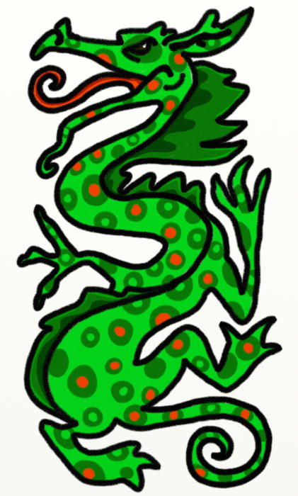 <p>Chalk Drawing of a Dragon</p>

