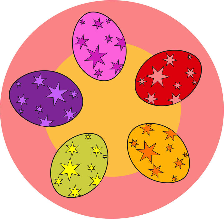 <p>Easter eggs clip art illustration.</p>
