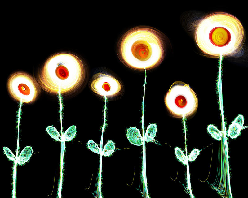 <p>Electric stick flower painting.</p>