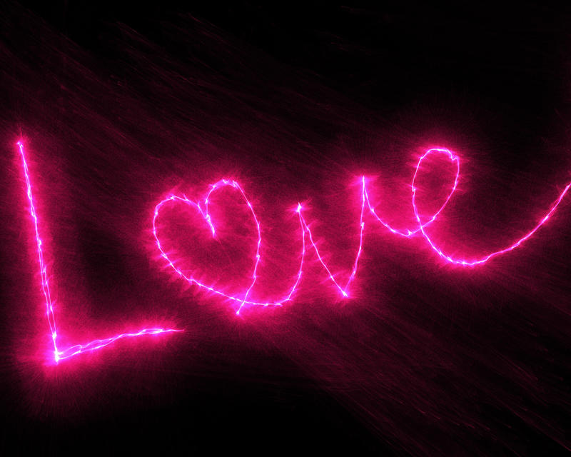 <p>Pink glowing love text clip art illustration.</p>
