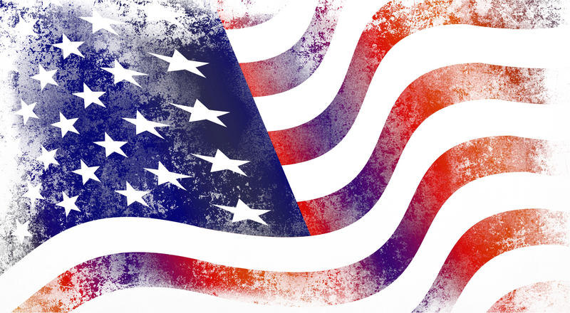 <p>Stars and stripes flag of America with grunge.</p>