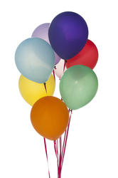 10575   Bunch of colorful party balloons isolated on white