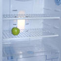 8219   Interior of a fridge with a green apple