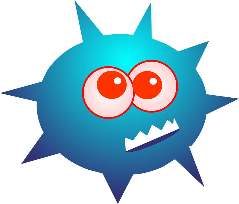 <p>Cartoon germ virus clip art illustration.</p>