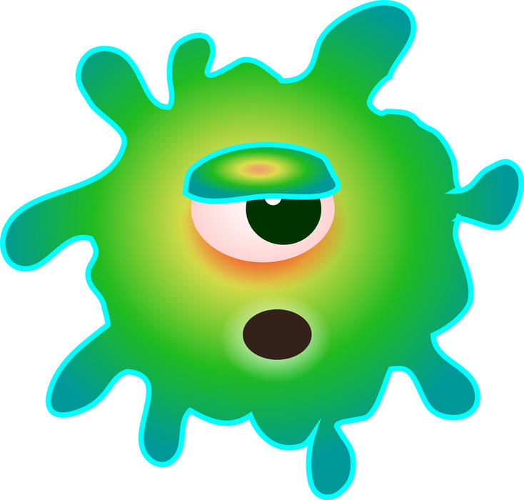 <p>Cartoon germ virus clip art illustration.</p>
