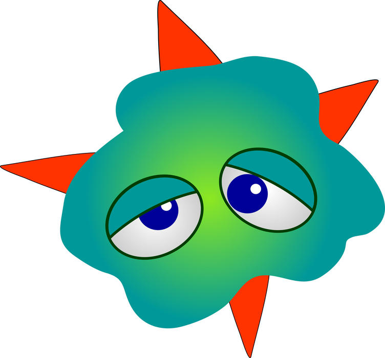 <p>Cartoon germ virus clip art illustration.</p>