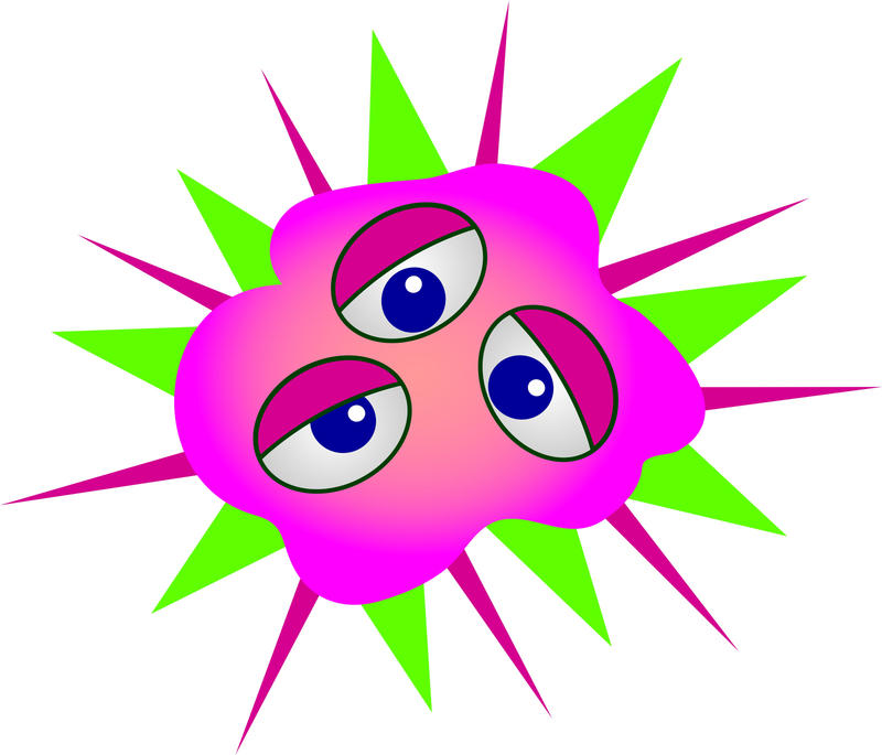 <p>Cartoon germ virus clip art illustration.</p>
