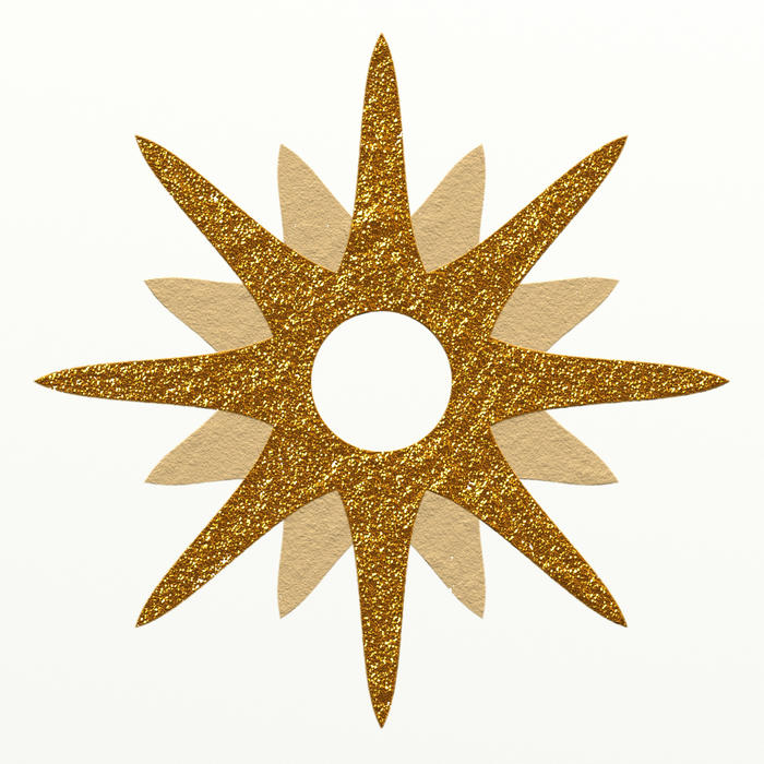 <p>Gold glitter star clip art illustration.</p>