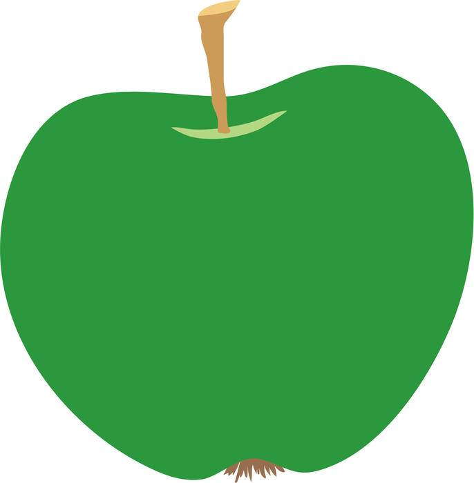 <p>A simple green apple clip art illustration.</p>