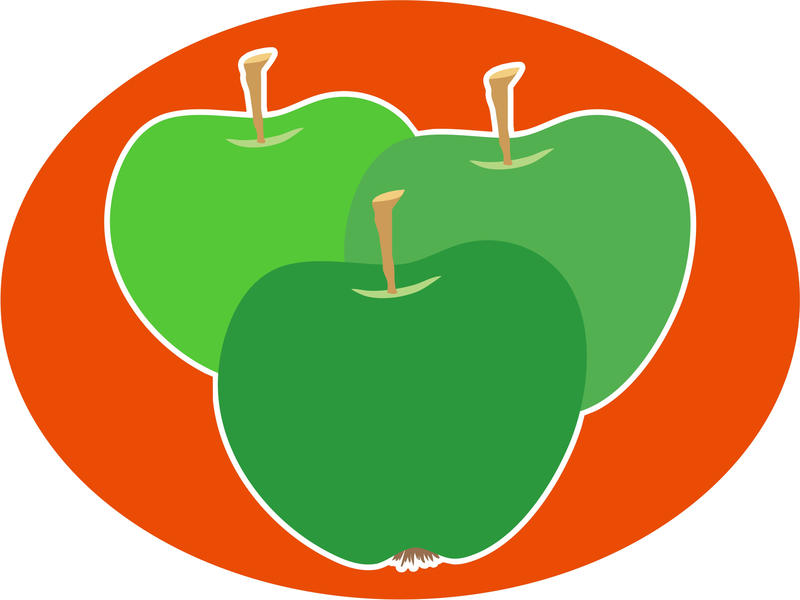<p>Three apples clip art illustration.</p>
