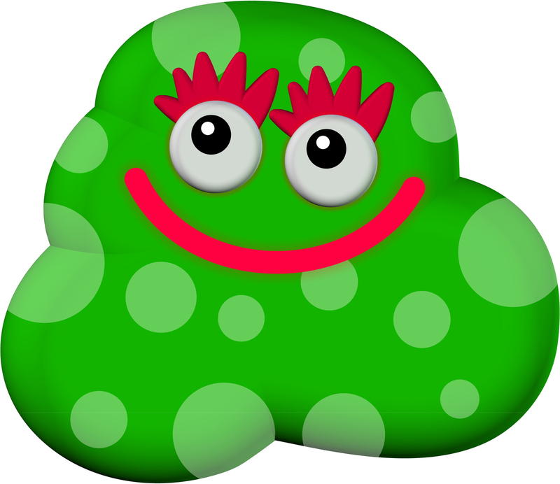 <p>Cartoon germ virus clip art illustration.</p>
