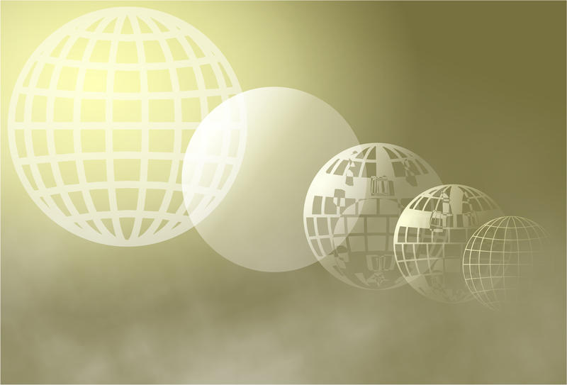 <p>Abstract globes clip art illustration.</p>