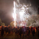 8886   Crowd of people watching a fireworks display