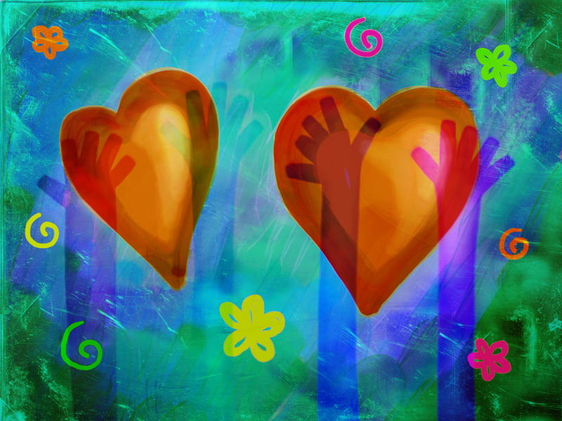 <p>Textured grunge love concept painting.</p>