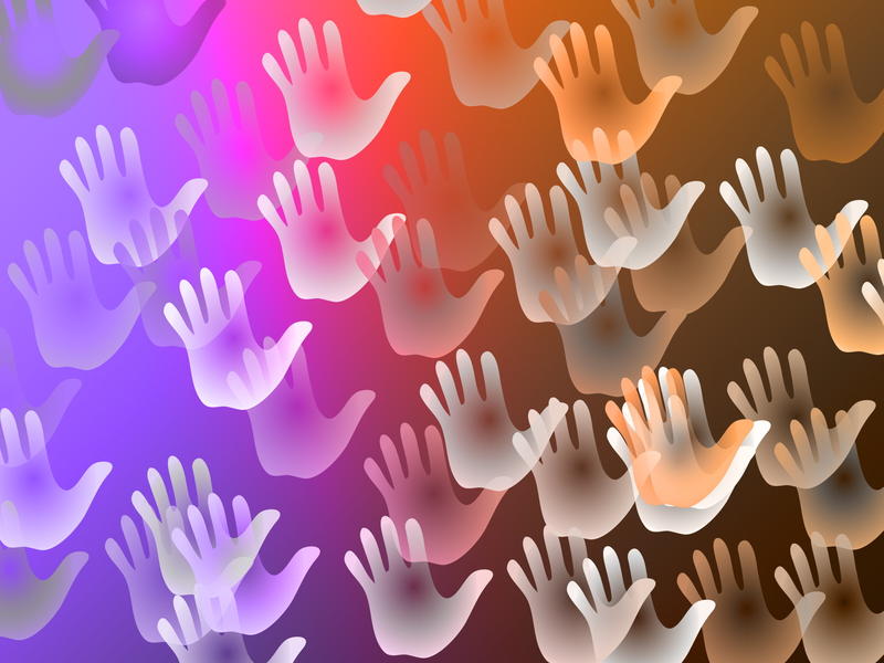 <p>Hand prints wallpaper design.</p>