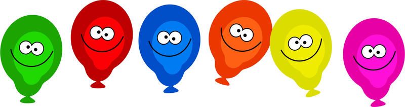 <p>Happy cartoon birthday balloons clip art illustration.</p>
