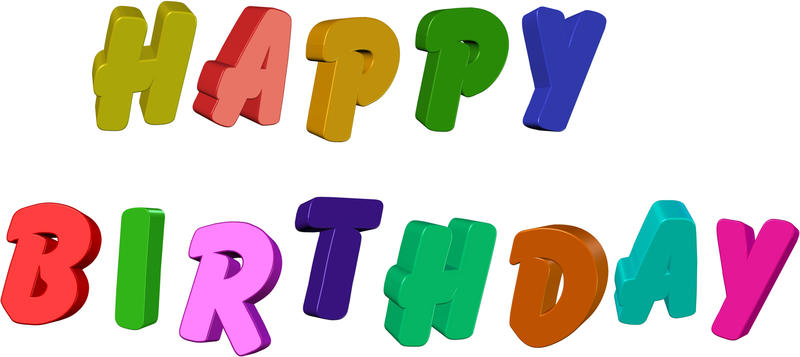 <p>Happy birthday text clip art illustration.</p>
