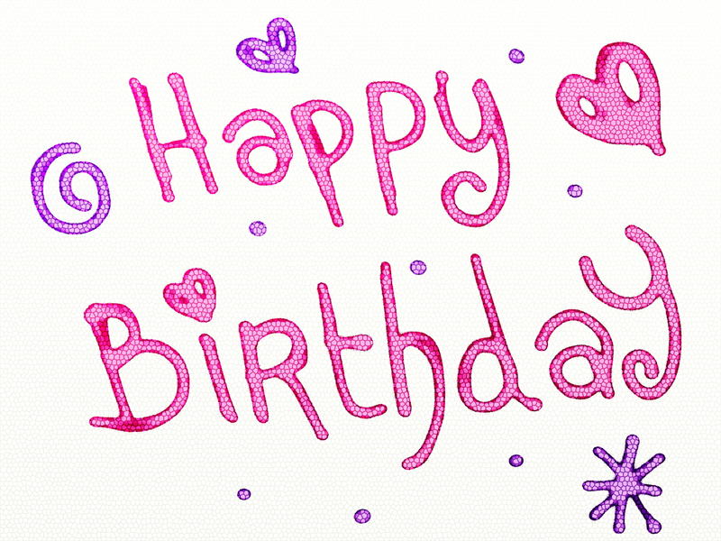 <p>Happy birthday text doodle.</p>