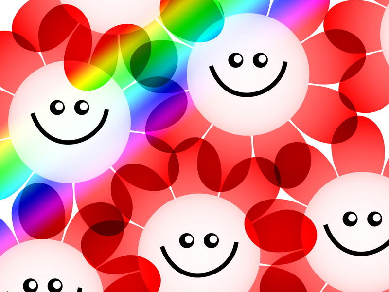 <p>Happy flowers clipart illustration.</p>